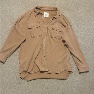 Aerie Textured Tan Knit Top